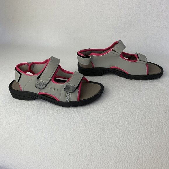 Coxist Ankle Adjustable Strap Hook & Loop Gray Pink Sandals Open Toe Size 6 - Picture 4 of 11